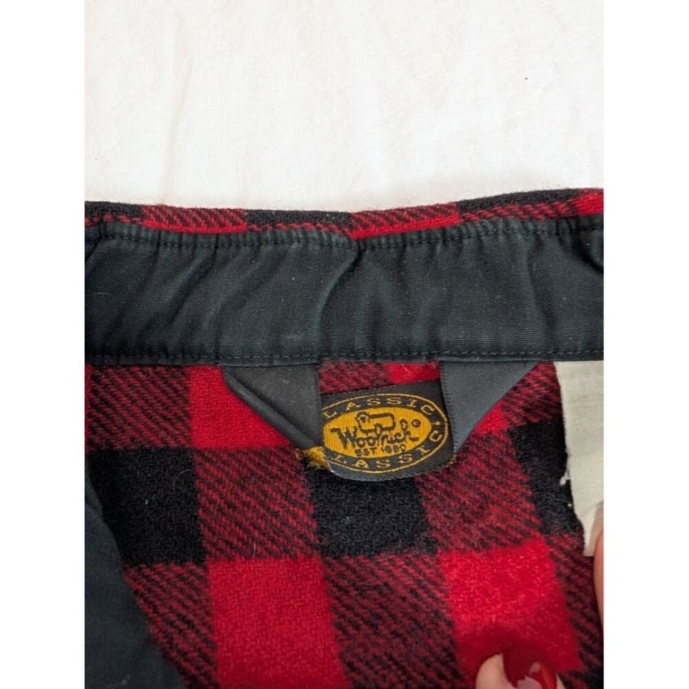 VTG Woolrich Wool Shirt Men’s Medium Red Black Buffalo Plaid Button Up K5 - Picture 3 of 7